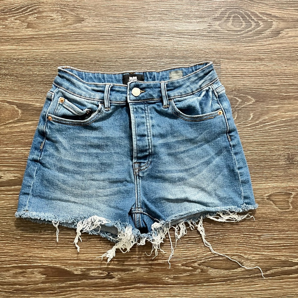 High rise denim shorts